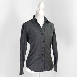 90s Foxcroft Tiny Gingham Button Down Wrinkle Free Dress Shirt Women’s Small